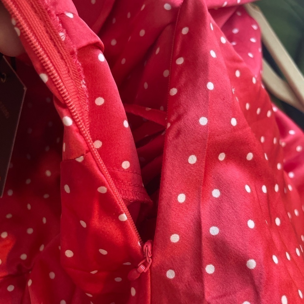 NWT Jopna Red & White Fairycore  Coquette Girl Silky Slip Dress Size Medium - Picture 9 of 11